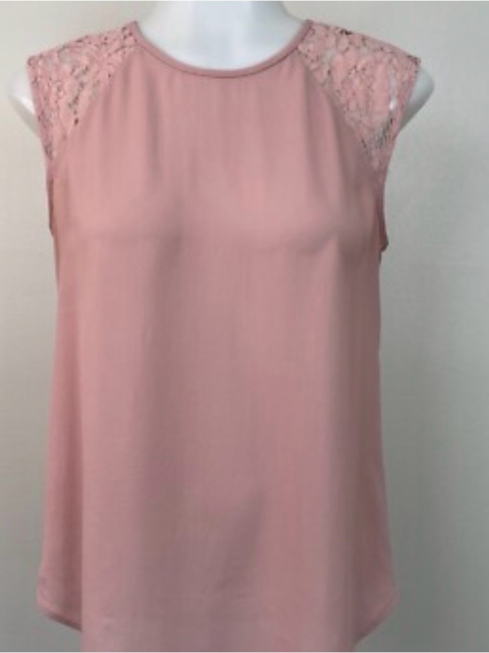 Women's jcrew Pink Lace Shoulder Sleeveless Top